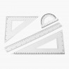 Hongu KIT 4 PZ SQUADRE 45° 60° DA DISEGNO RIGHELLO GONIOMETRO SET S...