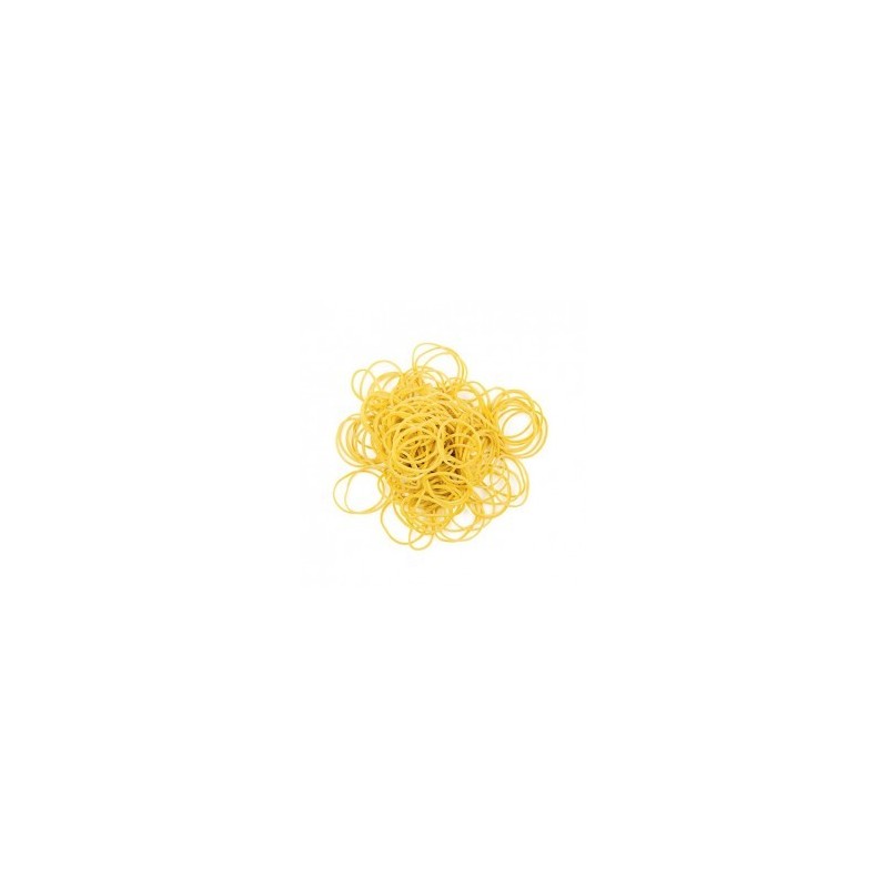 BUSTA CONFEZIONE 1 KG. ELASTICI IN GOMMA GIALLI 20 mm PER UFFICIO CANCELLERIA