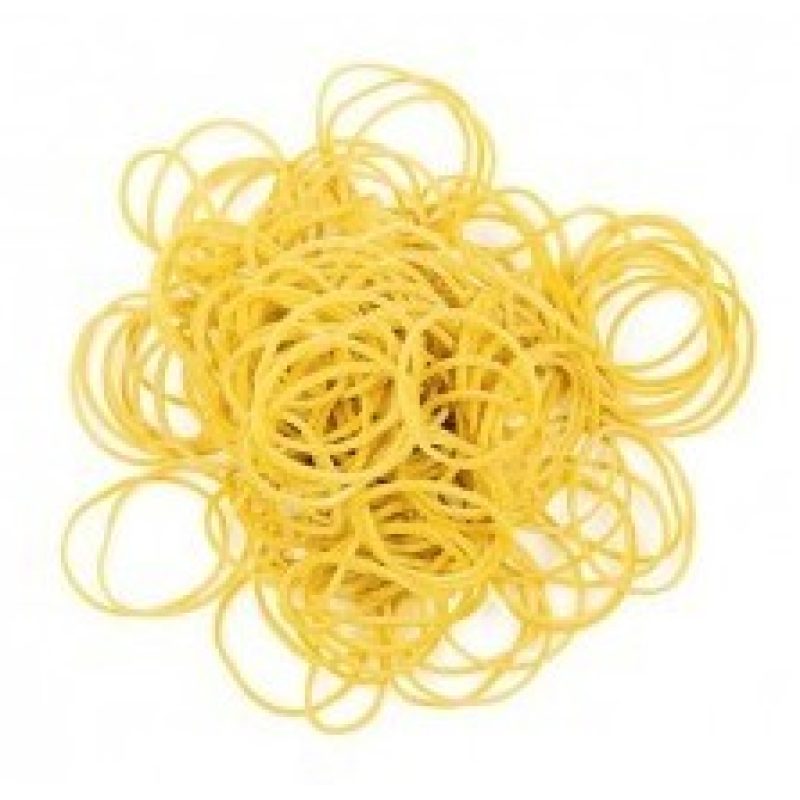 NikOffice BUSTA CONFEZIONE 1 KG. ELASTICI IN GOMMA GIALLI 20 mm PER...