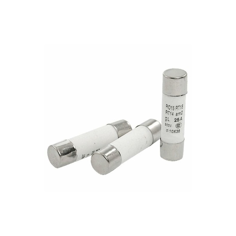 10 pezz Fusibili cartuccia cilindro 25A  500V 10x38mm ceramica cartucce fusibile