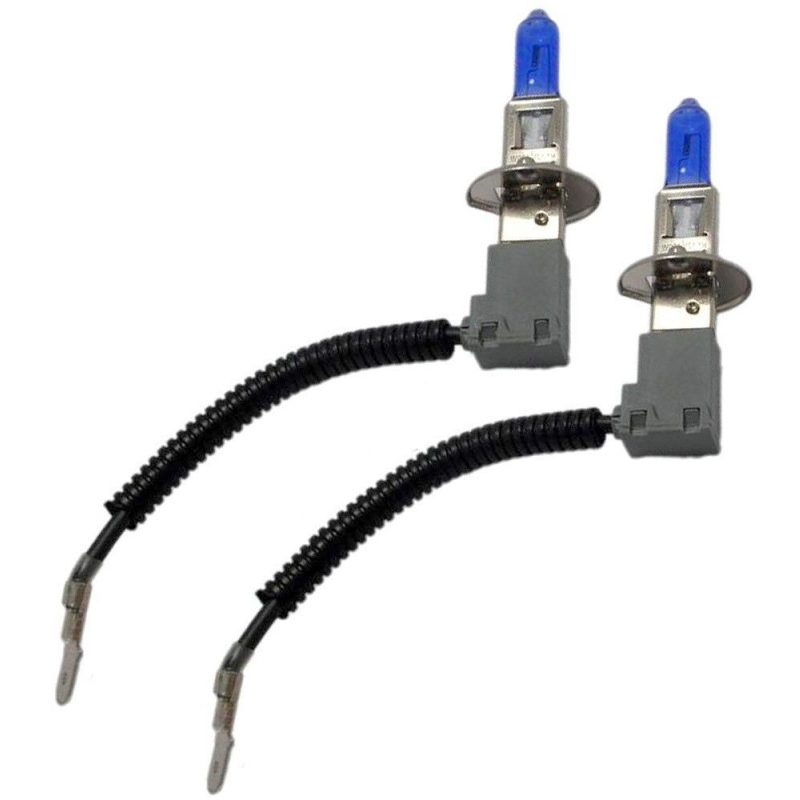 Kit 2 lampadine HOD H1 luce bianca ghiaccio 4500K xenon fari tuning auto cablate