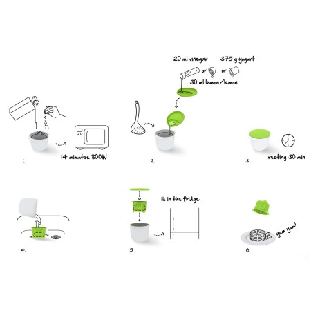 CHEESE MAKER FARE PREPARARE FORMAGGIO FRESCO CASA CUCINA MICROONDE RICOTTA CREMA