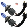 Kit 2 lampadine HOD H4 luce bianca ghiaccio 4500K xenon fari tuning auto cablate