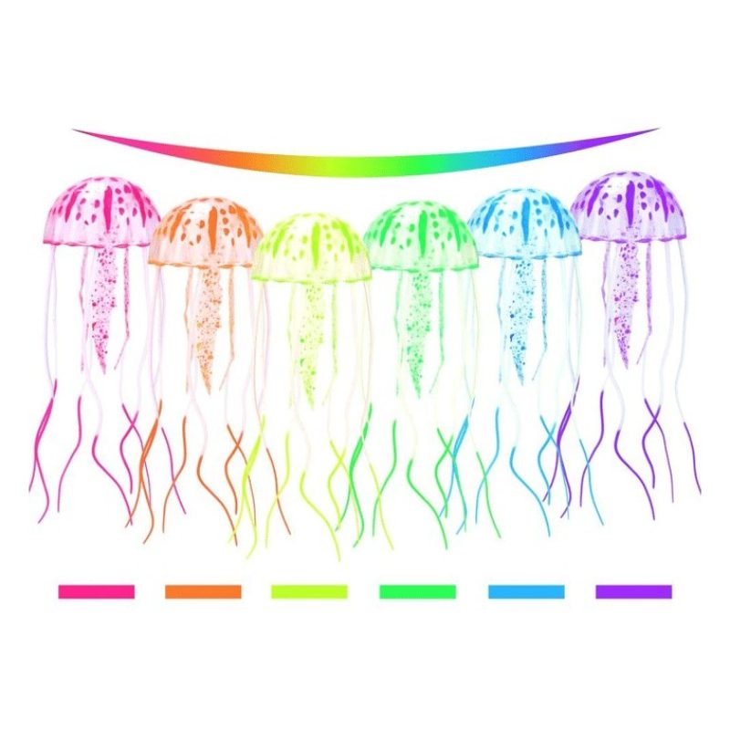 Hongu 3x Medusa artificiale decorazione acquari effetto colori fluo...