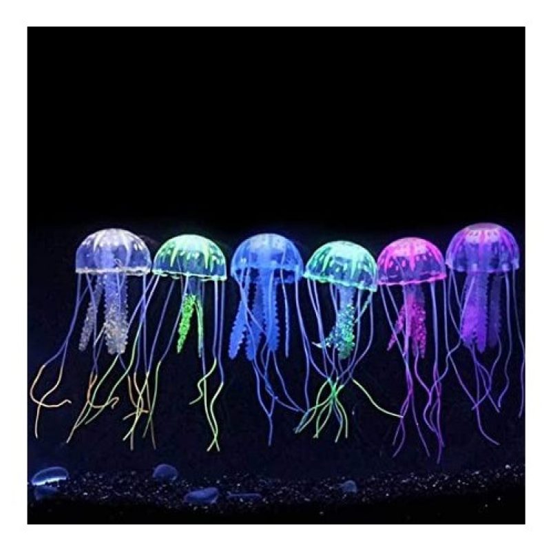 Hongu 3x Medusa artificiale decorazione acquari effetto colori fluo...