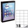 Generico 100 FOGLI A4 CARTA ADESIVA 1800 ETICHETTE 70x48 mm APPTAC ...