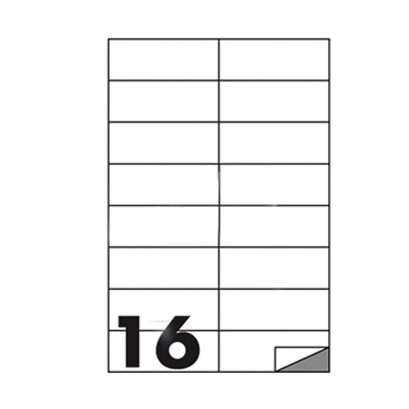 100 FOGLI A4 CARTA ADESIVA 1600 ETICHETTE 105x37 mm INKJET LASER SM412