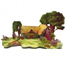 Puzzle 3D bianca neve 41 pezzi principesse sette nani cottage snow white vintage