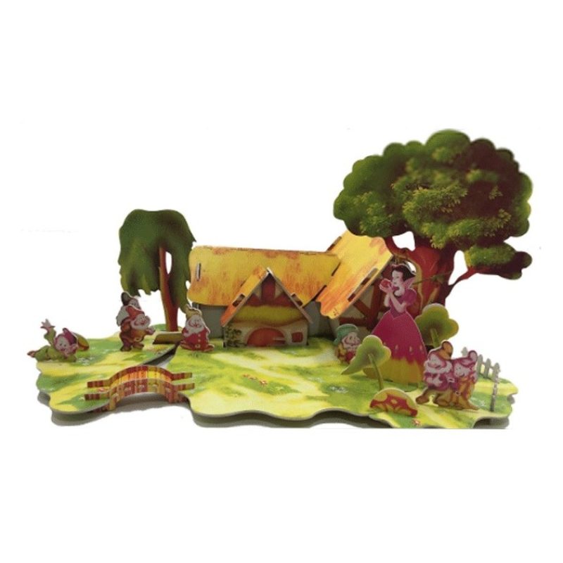 Hongu Puzzle 3D bianca neve 41 pezzi principesse sette nani cottage...