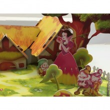 Puzzle 3D bianca neve 41 pezzi principesse sette nani cottage snow white vintage