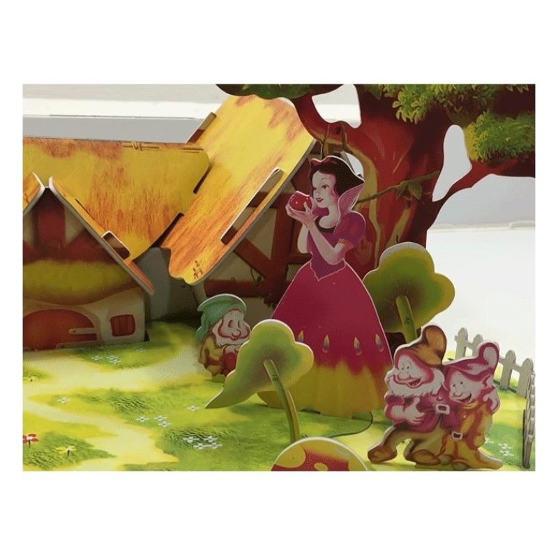 Hongu Puzzle 3D bianca neve 41 pezzi principesse sette nani cottage...
