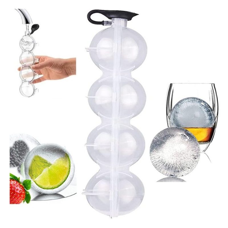 Hongu Stampo da freezer 4 palla ghiaccio ICE ball stampi cavità Rou...