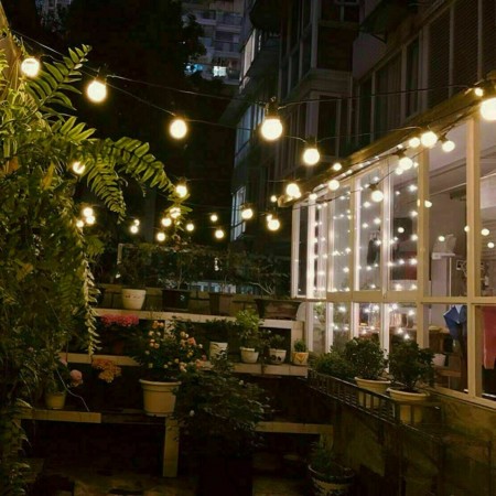 CATENA LUMINOSA 10 METRI ESTERNO E27 LUCI LAMPADA GAZEBO 10 PORTALAMPADA