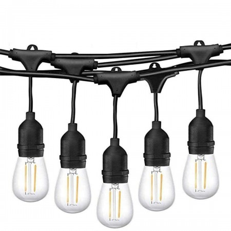 CATENA LUMINOSA 10 METRI ESTERNO E27 LUCI LAMPADA GAZEBO 10 PORTALAMPADA