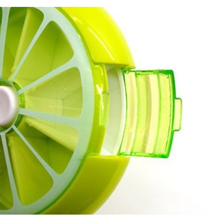 Contenitore porta pillole settimanale girevole tascabile verde pasticche