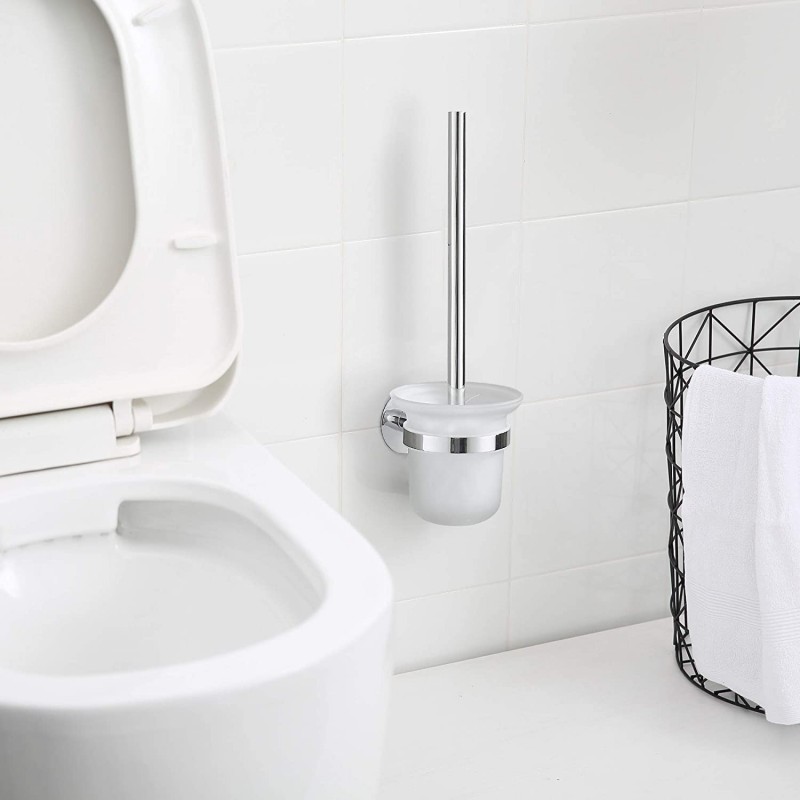 Hongu Porta Scopino da Bagno a Muro Parete Scopini Spazzolone Puliz...
