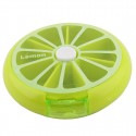 Contenitore porta pillole settimanale girevole tascabile verde pasticche