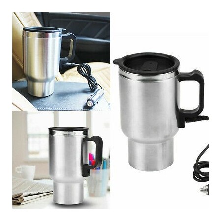 Tazza per auto riscaldabile termica da viaggio caffè tè  bollitore thermos spina
