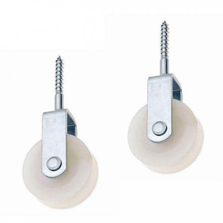 2x Carrucola con vite puleggia ruota plastica mobili tellure 30 mm diametro funi