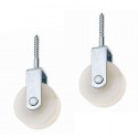 2x Carrucola con vite puleggia ruota plastica mobili tellure 30 mm diametro funi