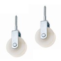 2x Carrucola con vite puleggia ruota plastica mobili tellure 40mm diametri funi