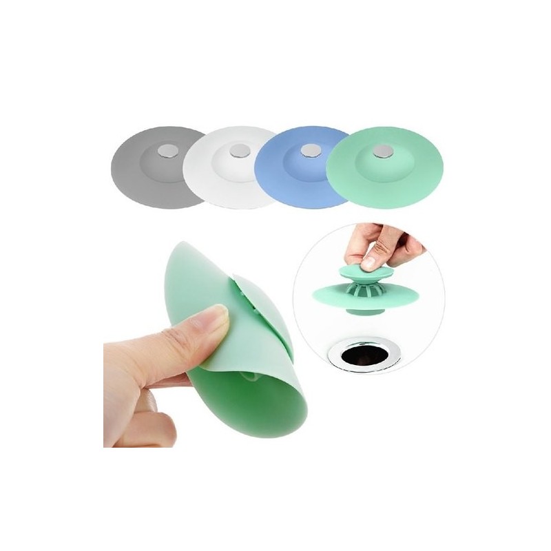 2x TAPPO DI SCARICO FILTRO PER CAPELLI RIFIUTI DOCCIA VASCA LAVANDINO SILICONE