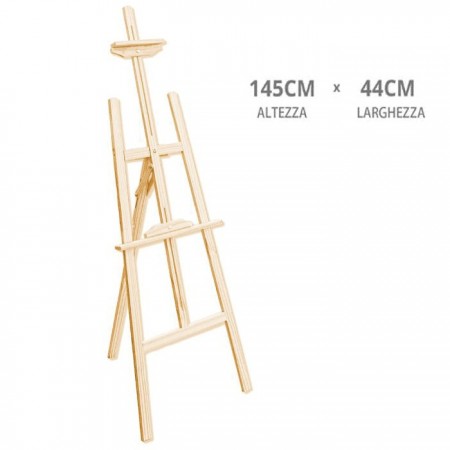 CAVALLETTO TREPPIEDE LEGNO STATIVO QUADRO ARTISTA TELO DISEGNO PITTORE MISURE