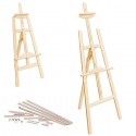 CAVALLETTO TREPPIEDE LEGNO STATIVO QUADRO ARTISTA TELO DISEGNO PITTORE MISURE
