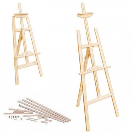 CAVALLETTO TREPPIEDE LEGNO STATIVO QUADRO ARTISTA TELO DISEGNO PITTORE MISURE