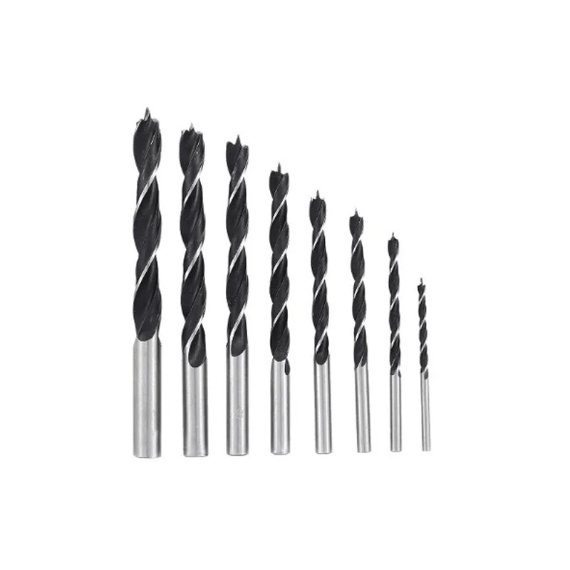 Set 8 punte da trapano professionali per legno 3-4-5-6-7-8-9-10mm elicoidali