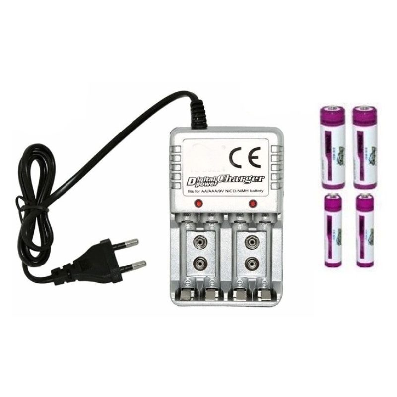 Driwei CARICA BATTERIE RICARICABILI CARICATORE 220 VOLT PER PILE AA...