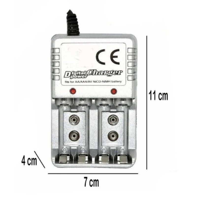 Driwei CARICA BATTERIE RICARICABILI CARICATORE 220 VOLT PER PILE AA...