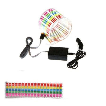 ADESIVO LUNOTTO VETRO EQUALIZZATORE RITMO DI MUSICA SUONO LUCI LED AUTO TUNING