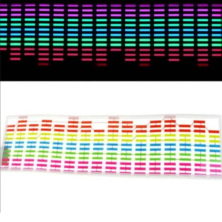 ADESIVO LUNOTTO VETRO EQUALIZZATORE RITMO DI MUSICA SUONO LUCI LED AUTO TUNING