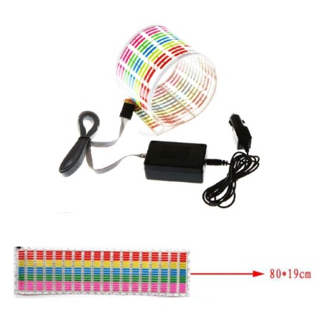 ADESIVO LUNOTTO VETRO EQUALIZZATORE RITMO DI MUSICA SUONO LUCI LED AUTO TUNING