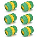 6x RACCORDO RIPARATORE UNIVERSALE TUBO GOMMA ACQUA PLASTICA GIUNTO GIARDINO