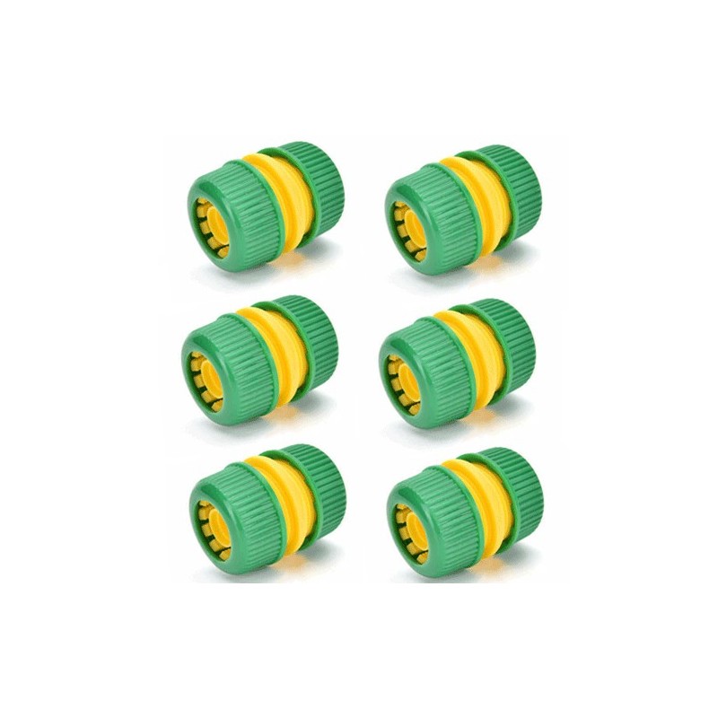 6x RACCORDO RIPARATORE UNIVERSALE TUBO GOMMA ACQUA PLASTICA GIUNTO GIARDINO