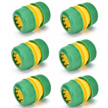 6x RACCORDO RIPARATORE UNIVERSALE TUBO GOMMA ACQUA PLASTICA GIUNTO GIARDINO