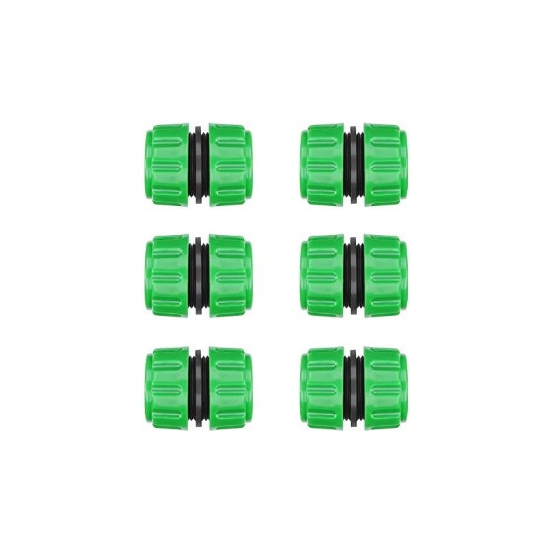 6x RACCORDO RIPARATORE UNIVERSALE TUBO GOMMA ACQUA PLASTICA GIUNTO GIARDINO