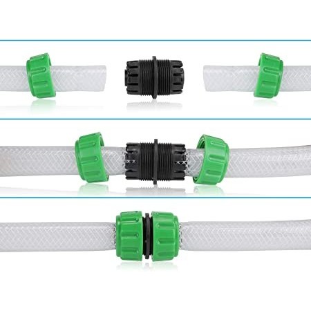 6x RACCORDO RIPARATORE UNIVERSALE TUBO GOMMA ACQUA PLASTICA GIUNTO GIARDINO