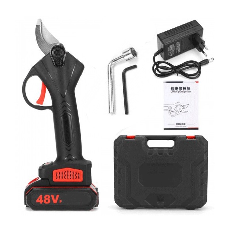 Forbici potatura cesoie a batteria 48 cordless taglio 30mm pota rami valigetta