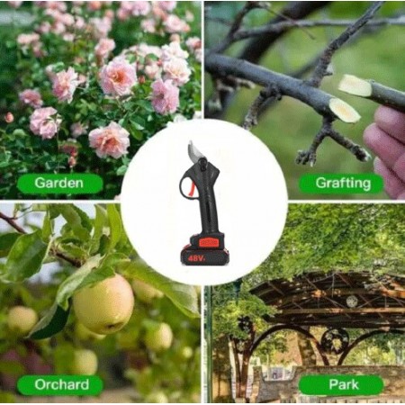 Forbici potatura cesoie a batteria 48 cordless taglio 30mm pota rami valigetta