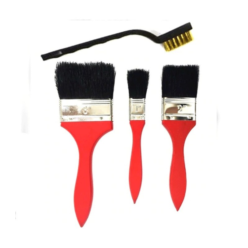 Set kit 3 pennelli piatti 1 Spazzola metallo Raschietti Ruggine pittura manico