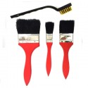 Set kit 3 pennelli piatti 1 Spazzola metallo Raschietti Ruggine pittura manico