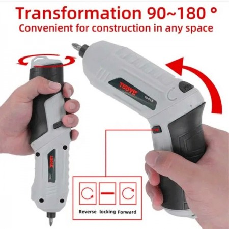 Avvitatore a Batteria Litio 3.6v Snodabile Led Cordless Valigetta 45  Accessori