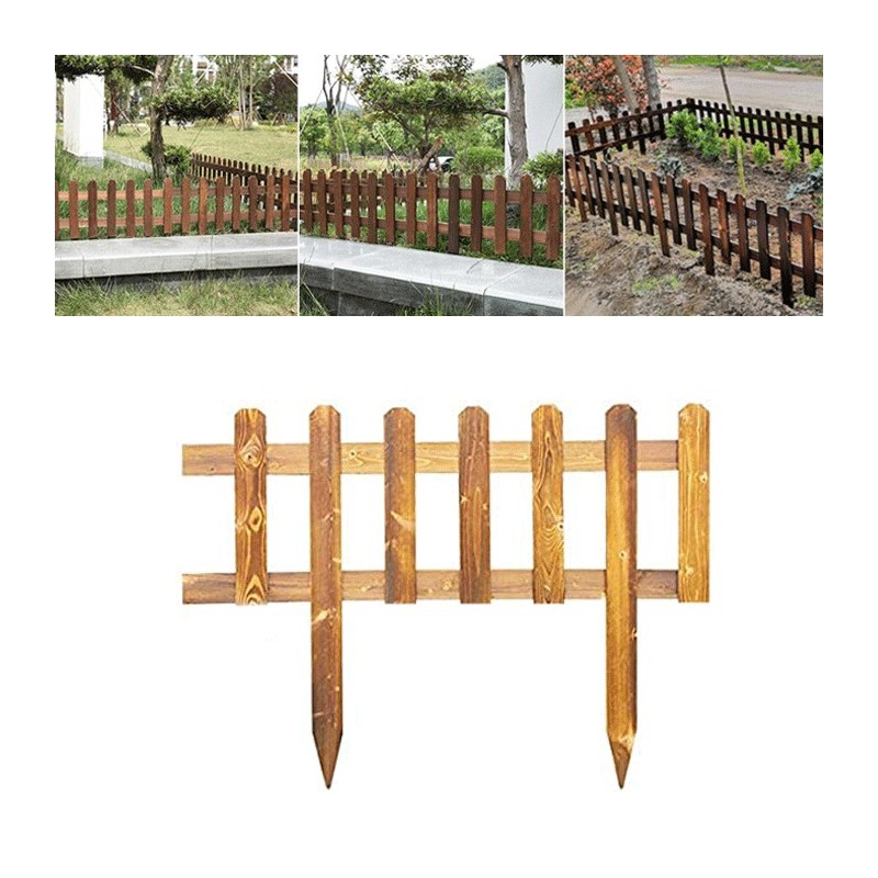 STECCATO RECINTO STACCIONATA LEGNO 43x32cm PER AIUOLE GIARDINO PIANTE BORDURA