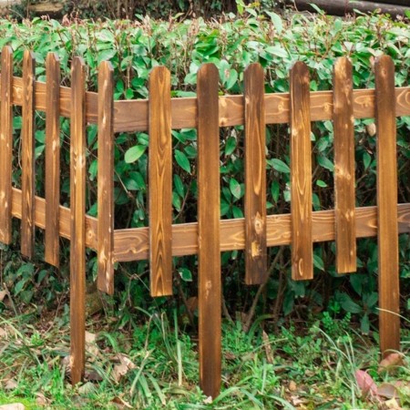 STECCATO RECINTO STACCIONATA LEGNO 43x32cm PER AIUOLE GIARDINO PIANTE BORDURA