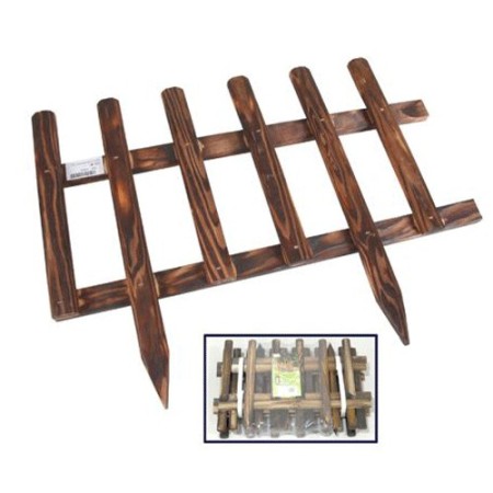 STECCATO RECINTO STACCIONATA LEGNO 43x32cm PER AIUOLE GIARDINO PIANTE BORDURA