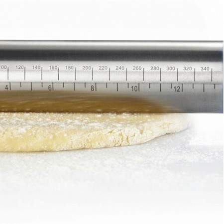 Mattarello in acciaio inox con 4 Dischi Regolabili Anello marcatura Antiaderente