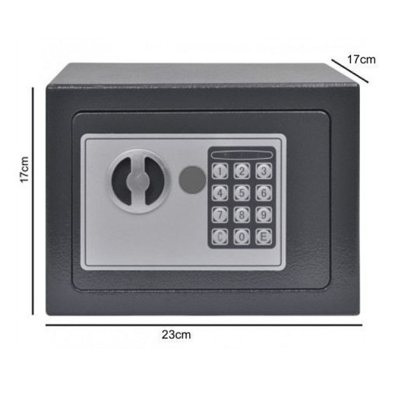 Cassaforte da incasso tastierino digitale in ferro con due chiavi combinazione